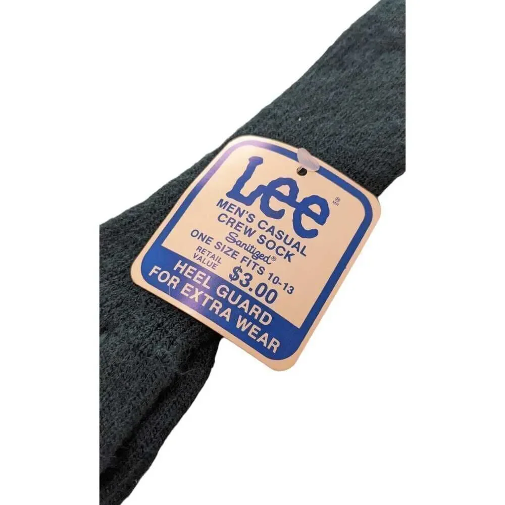 Vintage Mens Lee Casual Crew Socks Green 10-13 Orlon‎ Acrylic Nylon Sanitized - Picture 2 of 4